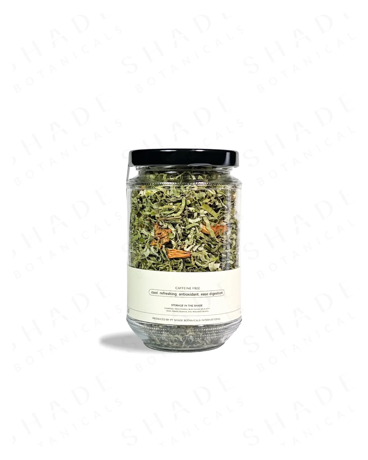SHADE_Botanicals_-_Loose_Leaf_Tea_Blends_-_Drinking_Lifetyle_-_330_mL_Recyled_Glass_Jar_-_Pandan_Panacea_Variant