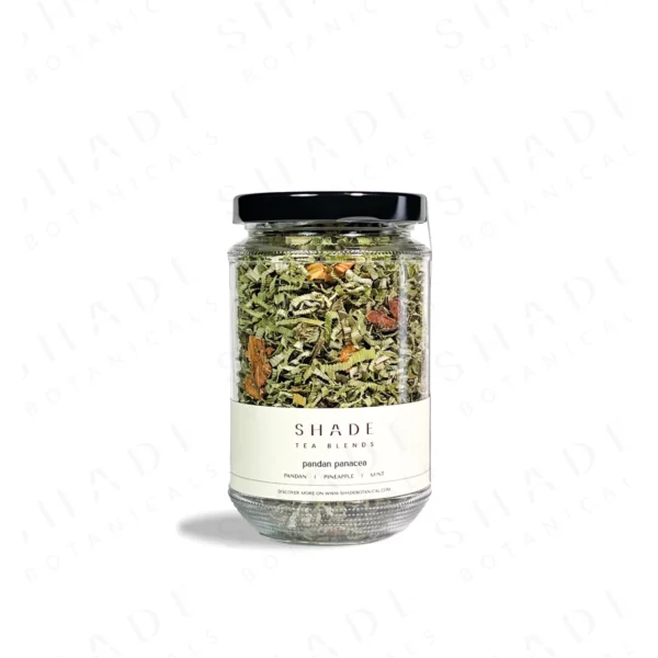 SHADE_Botanicals_-_Loose_Leaf_Tea_Blends_-_Drinking_Lifetyle_-_330_mL_Recyled_Glass_Jar_-_Pandan_Panacea_Variant