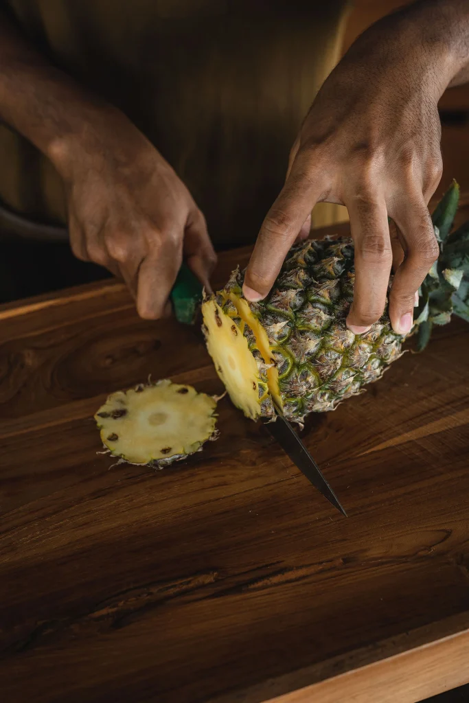 SHADE_Botanicals_-_Loose_Leaf_Tea_Blends_-_Cutting_Process_at_Production_Kitchen_-_Pineapple_Fruit_for_Pandan_Panacea_Ingredients