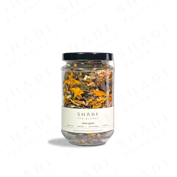 SHADE_Botanicals_-_Loose_Leaf_Tea_Blends_-_Drinking_Lifetyle_-_330_mL_Recyled_Glass_Jar_-_Pandan_Panacea_Variant