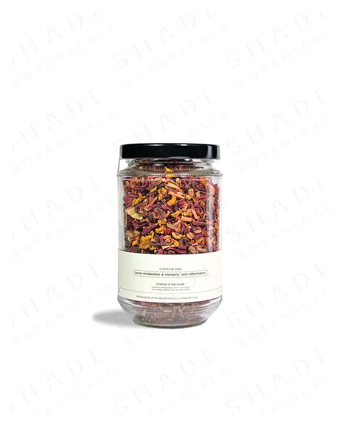 SHADE_Botanicals_-_Loose_Leaf_Tea_Blends_-_Drinking_Lifetyle_-_330_mL_Recyled_Glass_Jar_-_Golden_Rosella_Variant