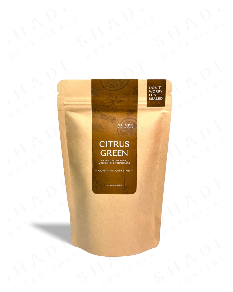 SHADE_Botanicals_-_Loose_Leaf_Tea_Blends_-_Drinking_Lifetyle_-_Travel_Pack_-_Citrus_Green_Variant